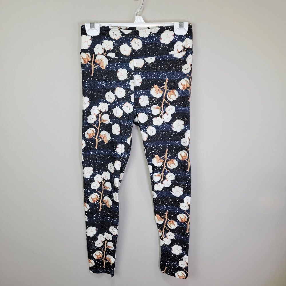 Dren Design White Kitten Face Polyester Spandex Ankle Leggings One Size Fits All